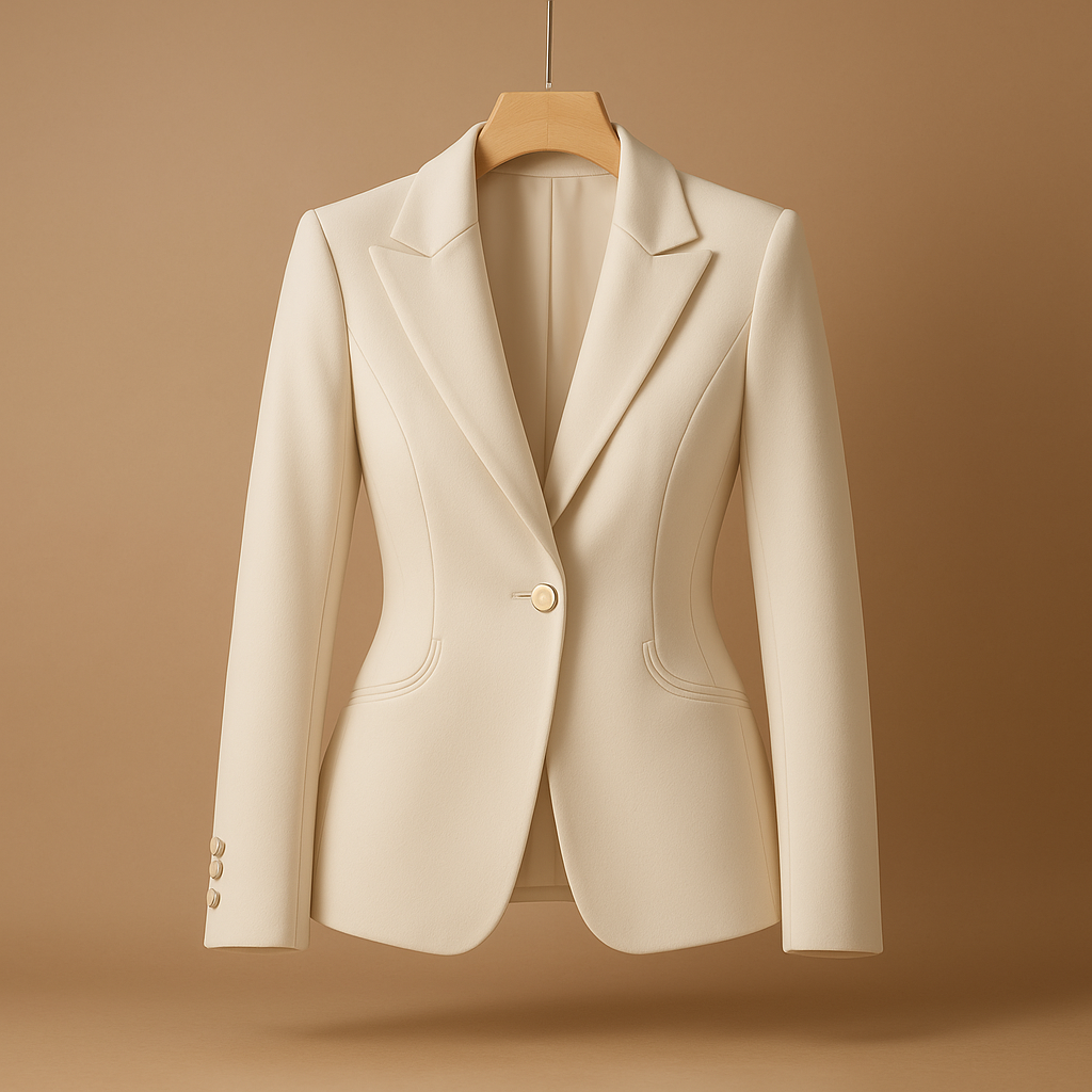 Women’s slim fit blazer with lapel collar and lightweight design, ideal for casual or seasonal outfits all year round.