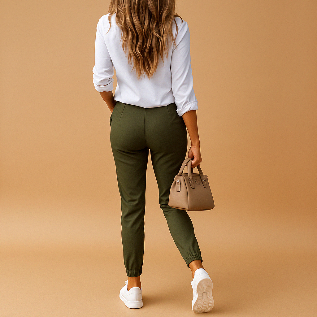 Women’s slim fit chino pants with a soft stretch fabric, perfect for work, business casual, or everyday wear.