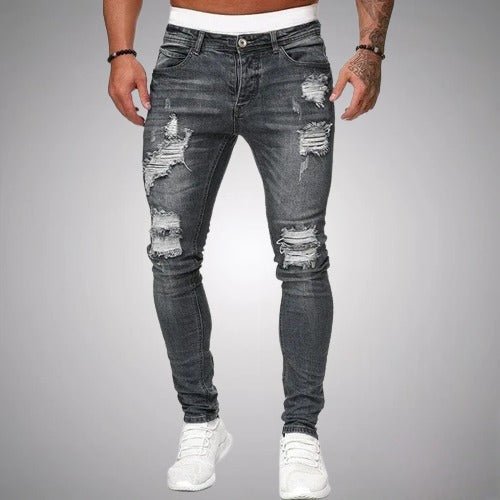 Distressed Slim Fit Jeans for Men