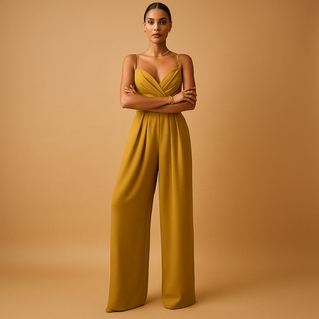 Women’s summer jumpsuit with adjustable straps and tailored fit, perfect for warm days, parties, or evening outings.