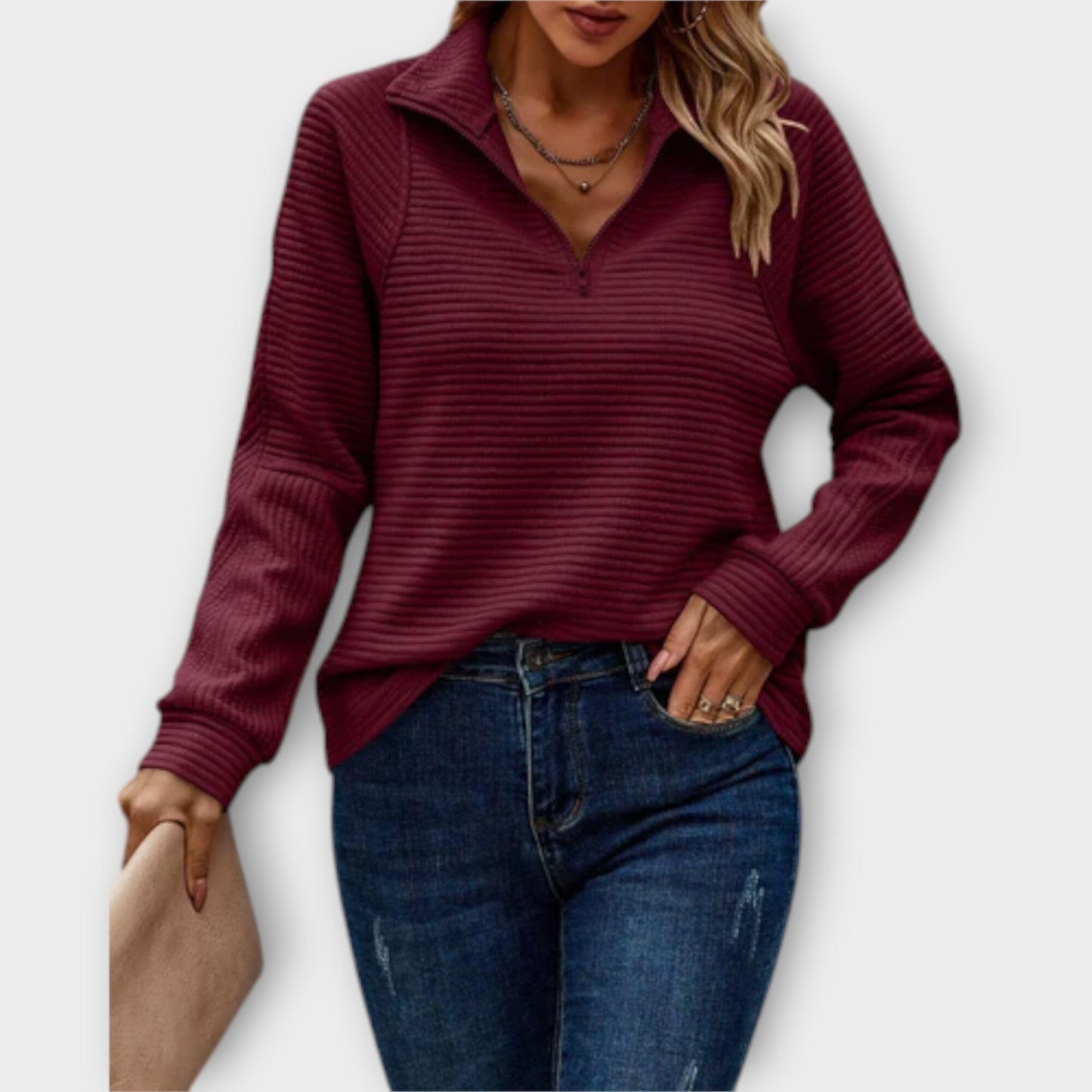 Casual Fleece Half-Zip Sweater