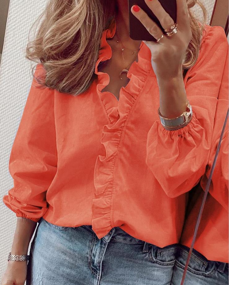 Ladies Lightweight Floral V-Neck Top