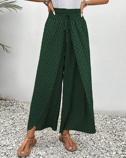 Womens Comfort Fit Printed Wide Leg Pants