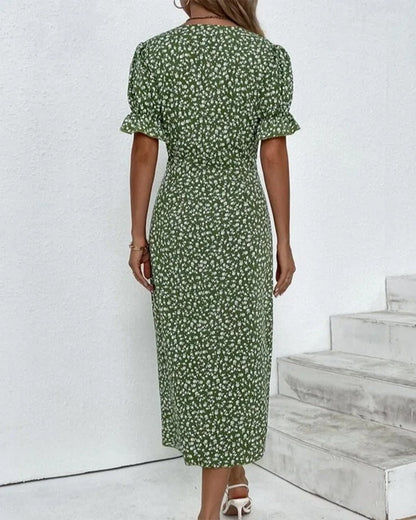 Women's Pretty Floral V Neck Dress