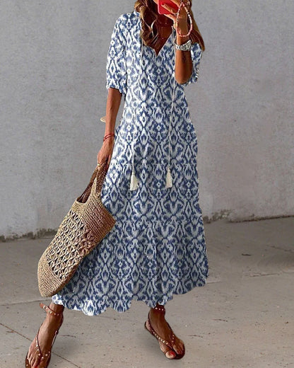 Patrice Women's Maxi Dress – Elegant A-Line V-Neck Design-3