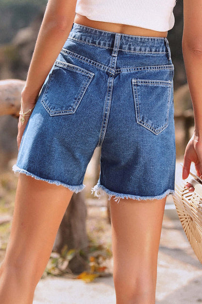 Classic Dark Blue Jean Shorts