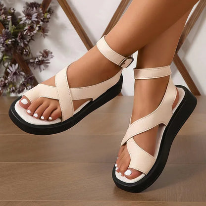 Ladies High Heel Summer Sandals with Cross Straps