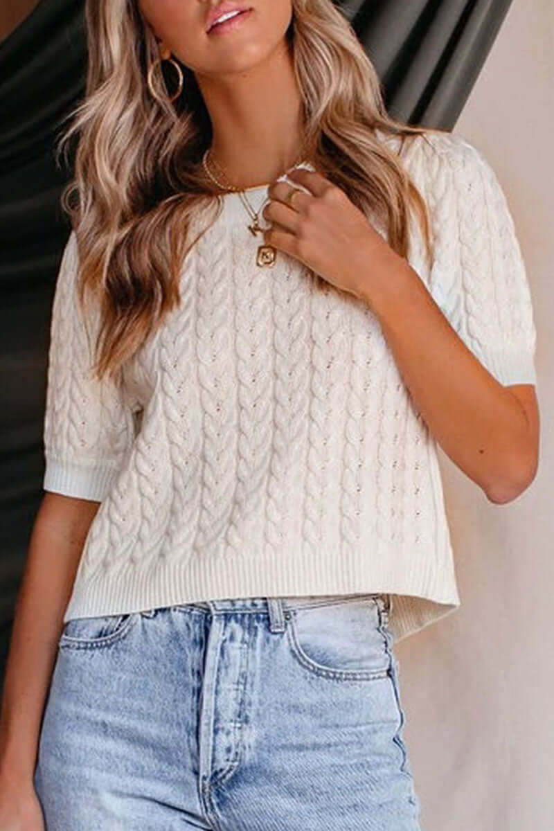 Relaxed Fit Women's Cotton Short Top