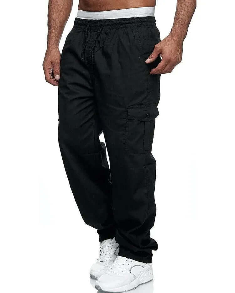 Relaxed Fit Casual Cargo Pants with Stretch Waist