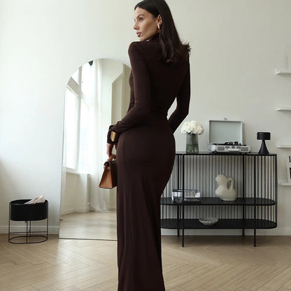 Flowy Long Dress with High Split