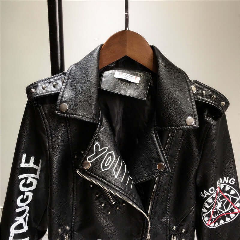 Women's Faux Leather Biker Jacket