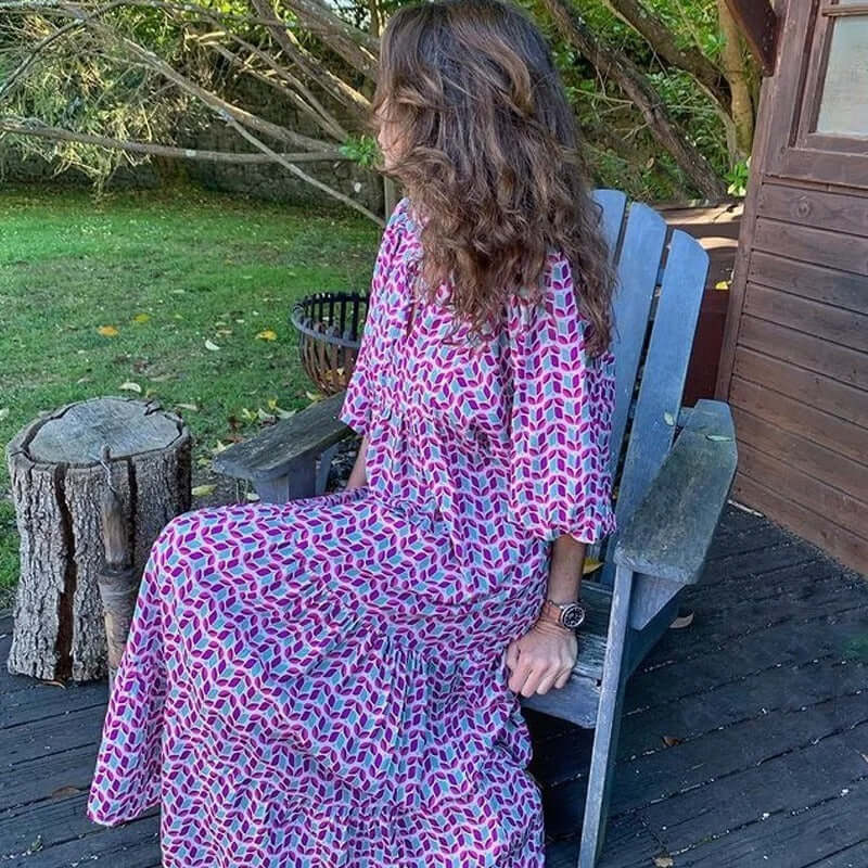 Colorful Patterned Casual Summer Dress