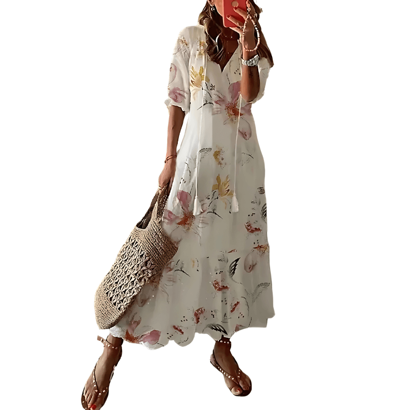 Elegant Long Sleeve Sundress - Luxivelle