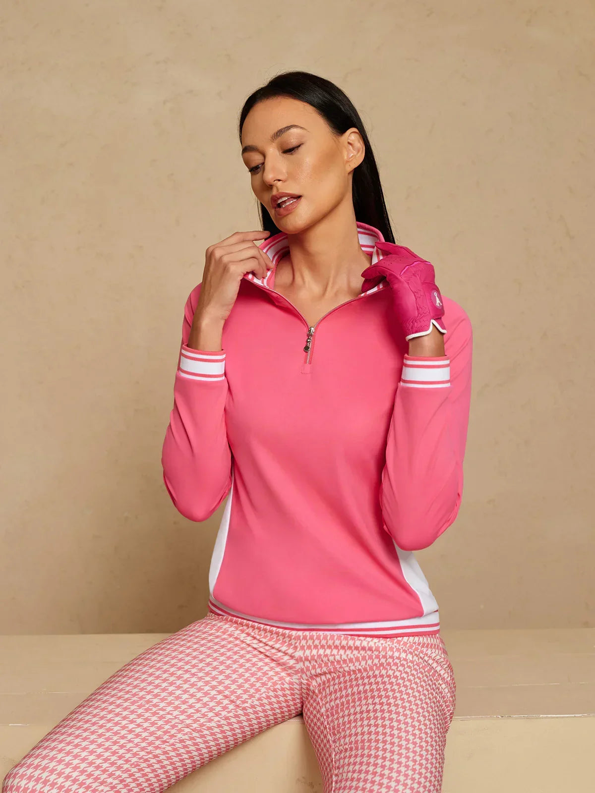 Dark Blue Quarter Zip UPF 50+ Long Sleeve Top