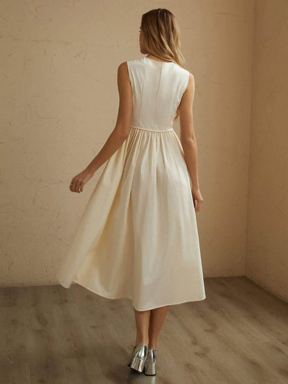 Flared Waist Knee Length Dress