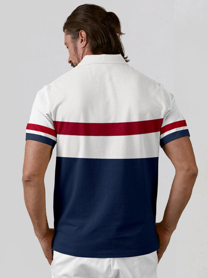 Cool Navy Mens Polo Shirt UV Protection