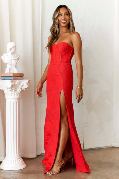 Sleeveless Lace Prom Gown with High Split