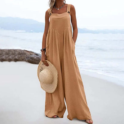 Summer Strapless Flowy Jumpsuit
