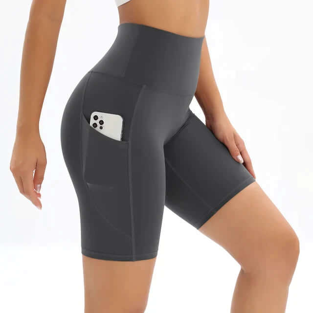 Women's Athletic Waist Running Shorts with Pockets