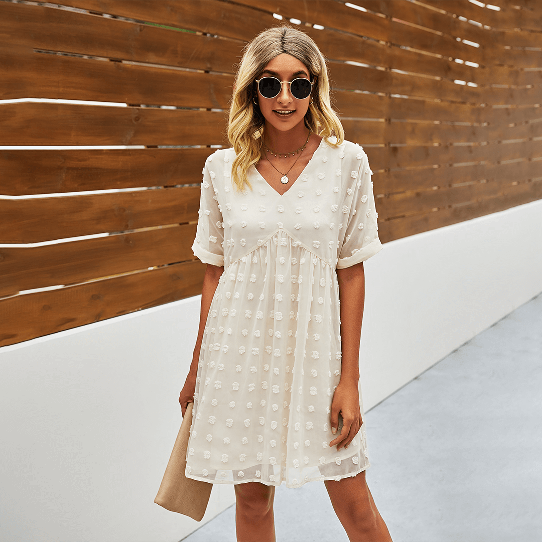 Printed V Neck Mini Sundress