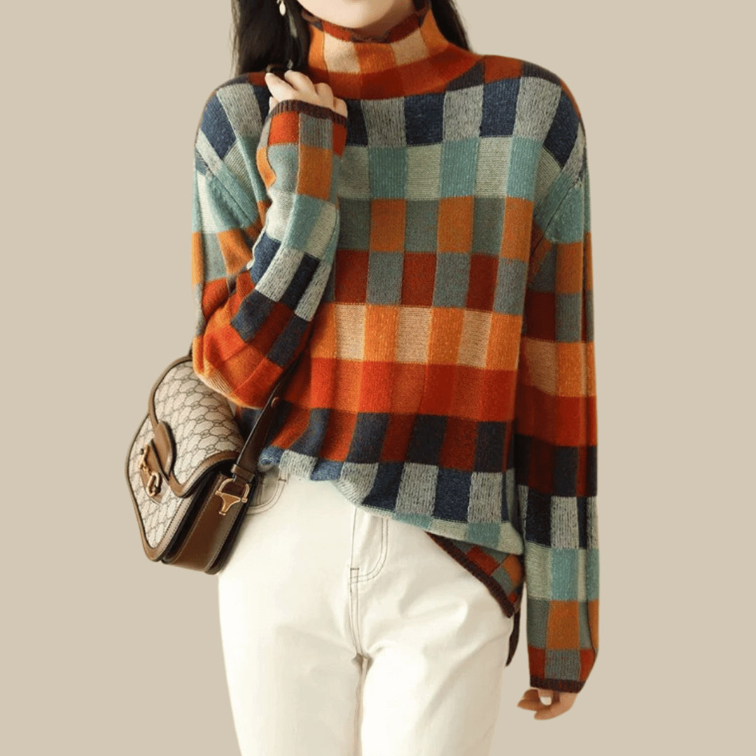 Soft Multicolor Crew Neck Cashmere Sweater - Luxivelle