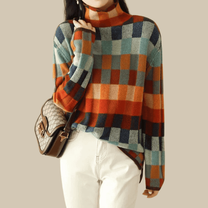 Soft Multicolor Crew Neck Cashmere Sweater - Luxivelle