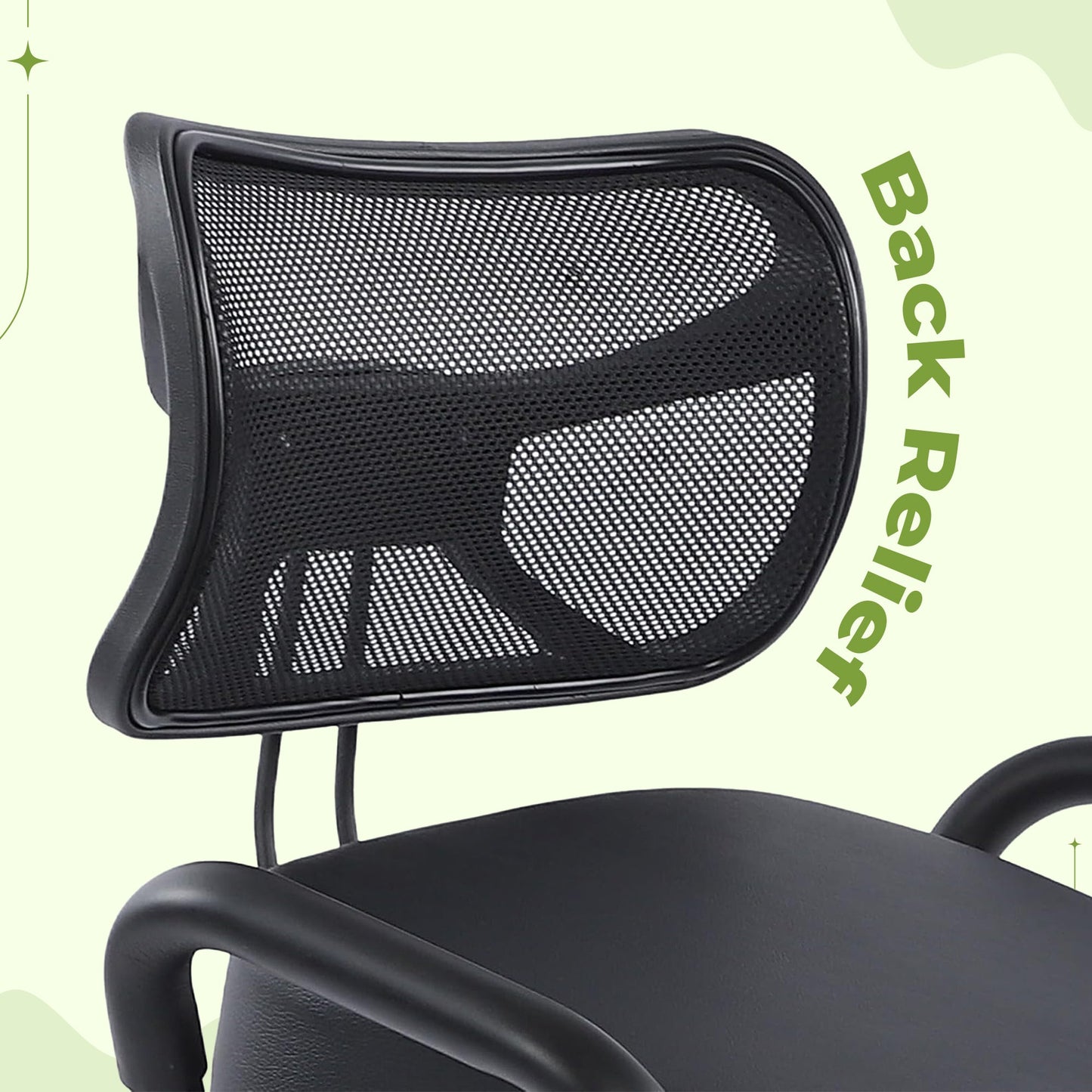 Ergonomic Desk Chair with Lumbar Support - Stool with Wheels