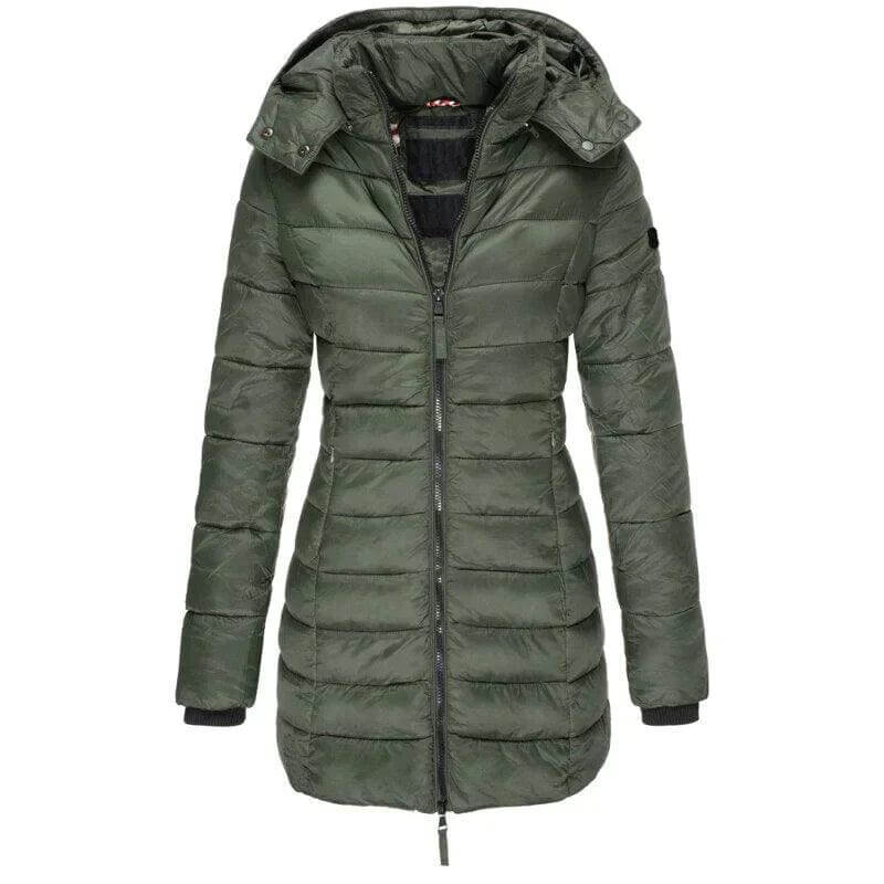 Warm Women's Down Parka Coat with Hood