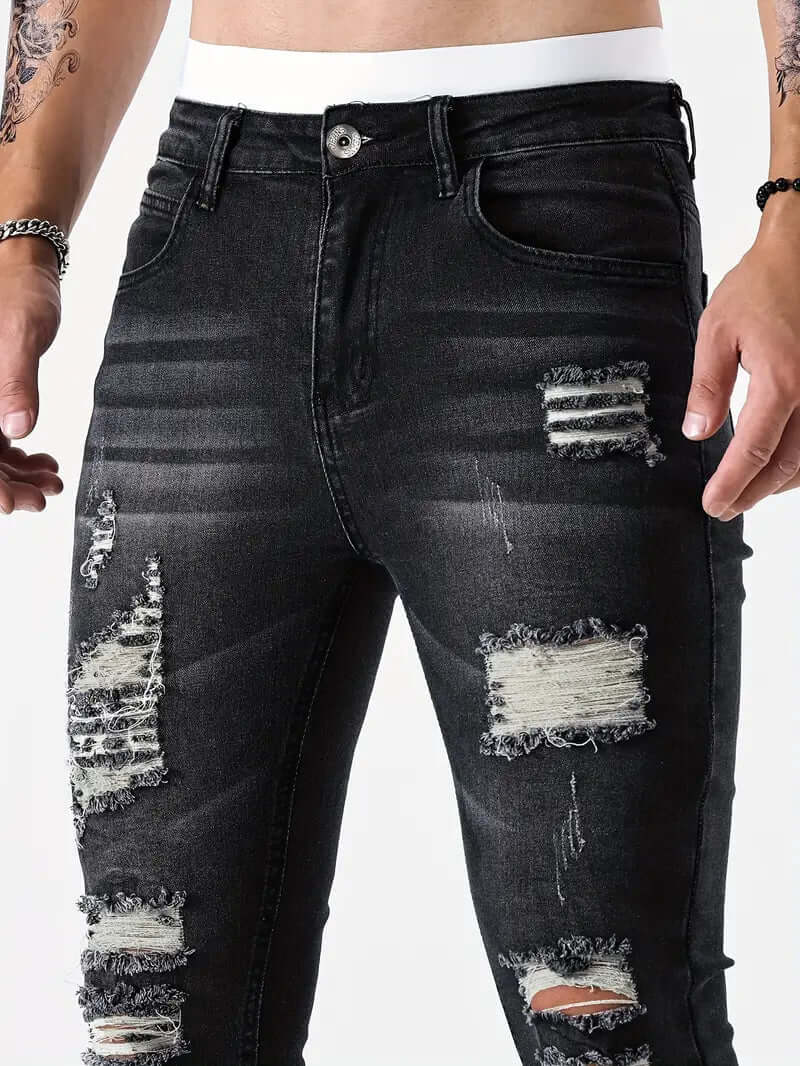 Trendy Distressed Slim Fit Jeans