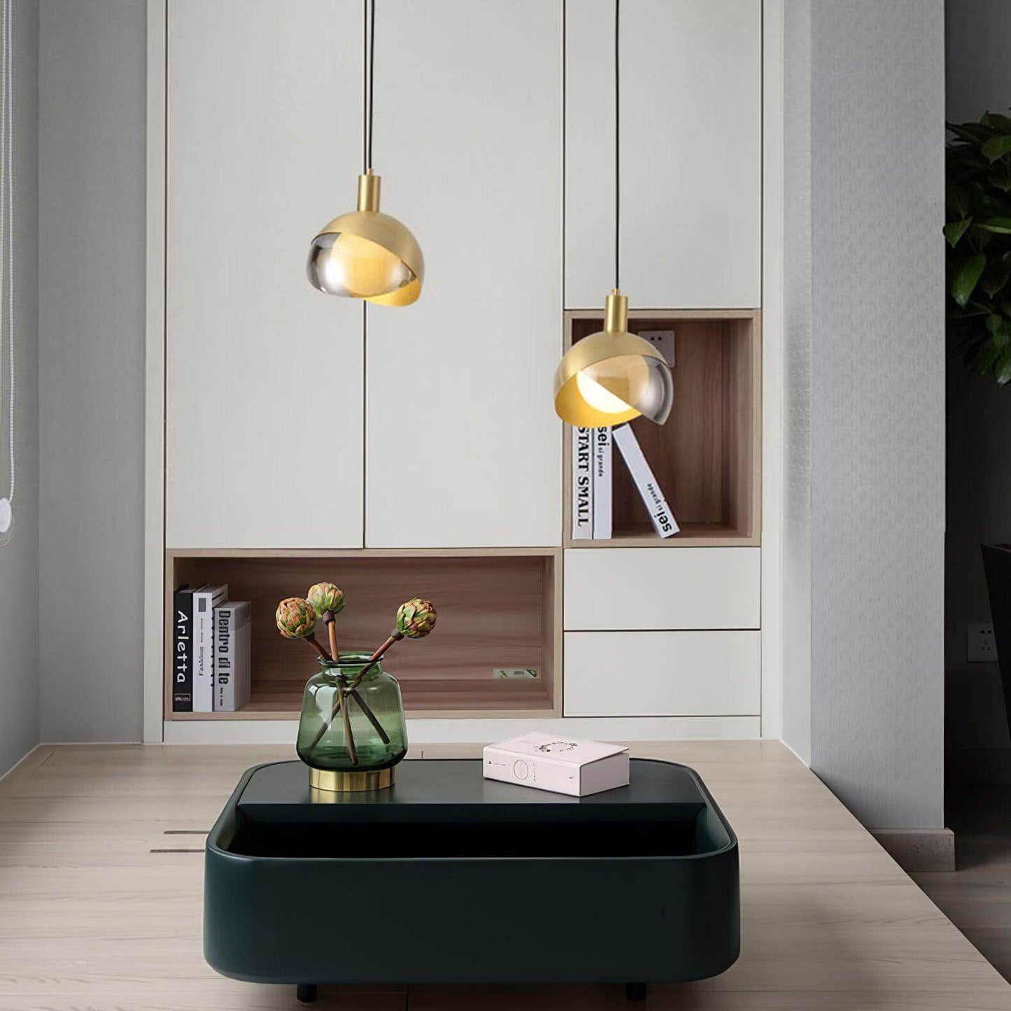 Customizable Chrome Hanging Lamp with Clear Glass Shade