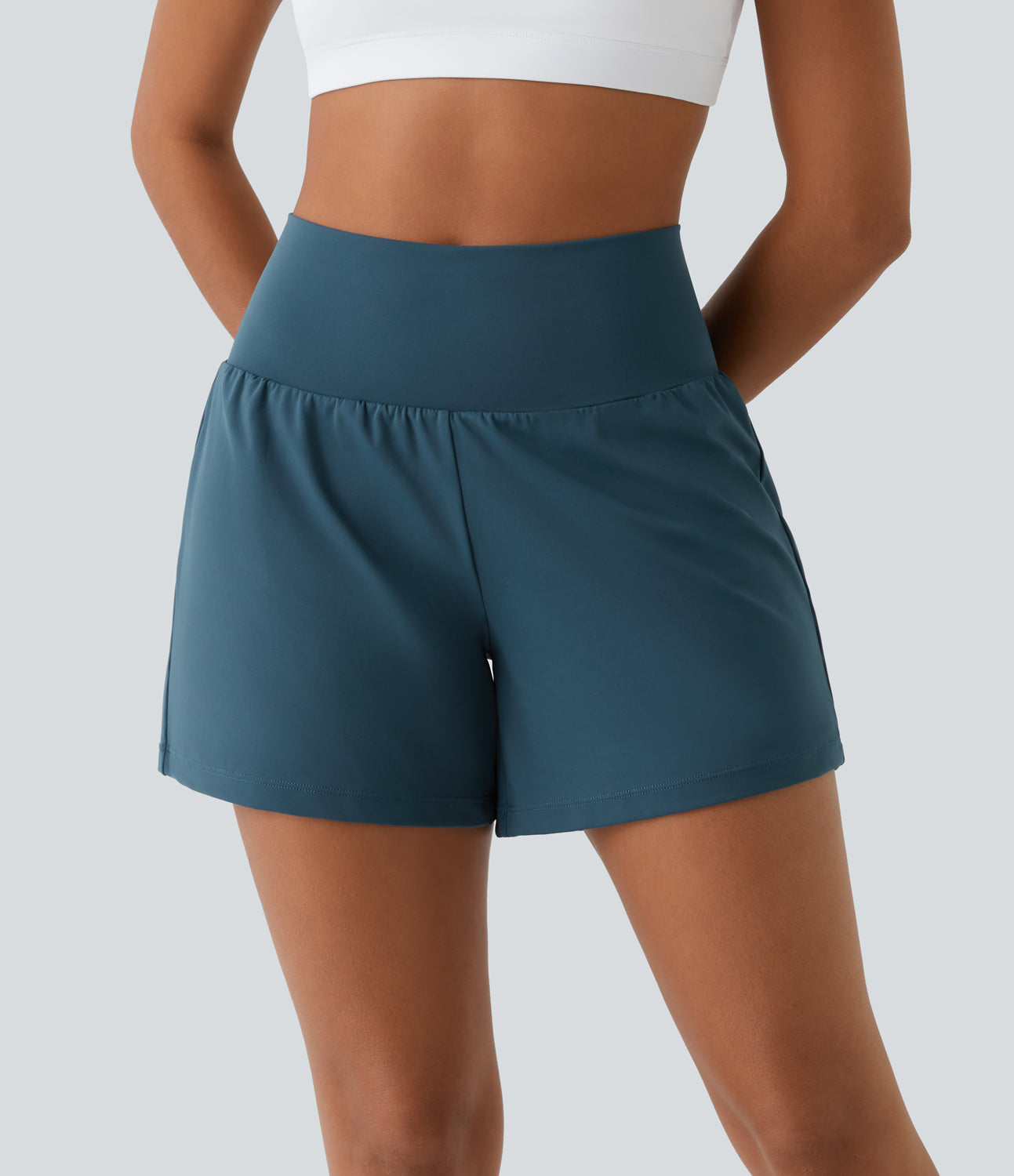 Margarethe Yoga Shorts - 2-in-1 High Waist with Pockets, Breathable Fabric-5