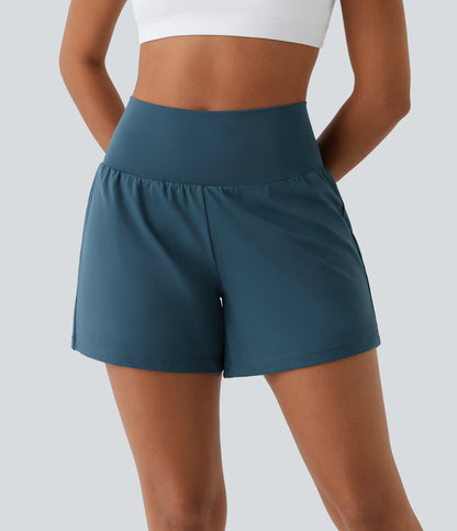 Margarethe Yoga Shorts - 2-in-1 High Waist with Pockets, Breathable Fabric-5