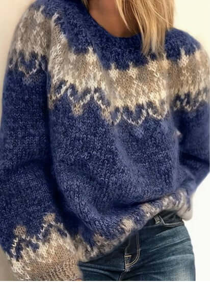 Women's Soft Crew Neck Knit Sweater - Luxivelle