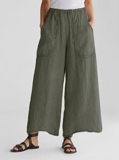Loose Fit Linen Pants Women's Comfortable Summer Trousers