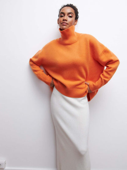 Large Crew Neck Women's Sweater - Luxivelle