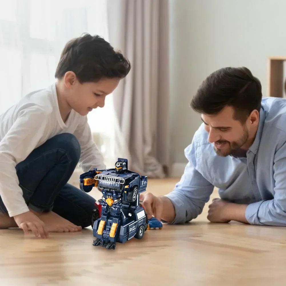 Cool 2-in-1 Police Robot Toy with Lights