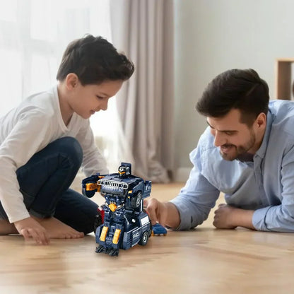 Cool 2-in-1 Police Robot Toy with Lights
