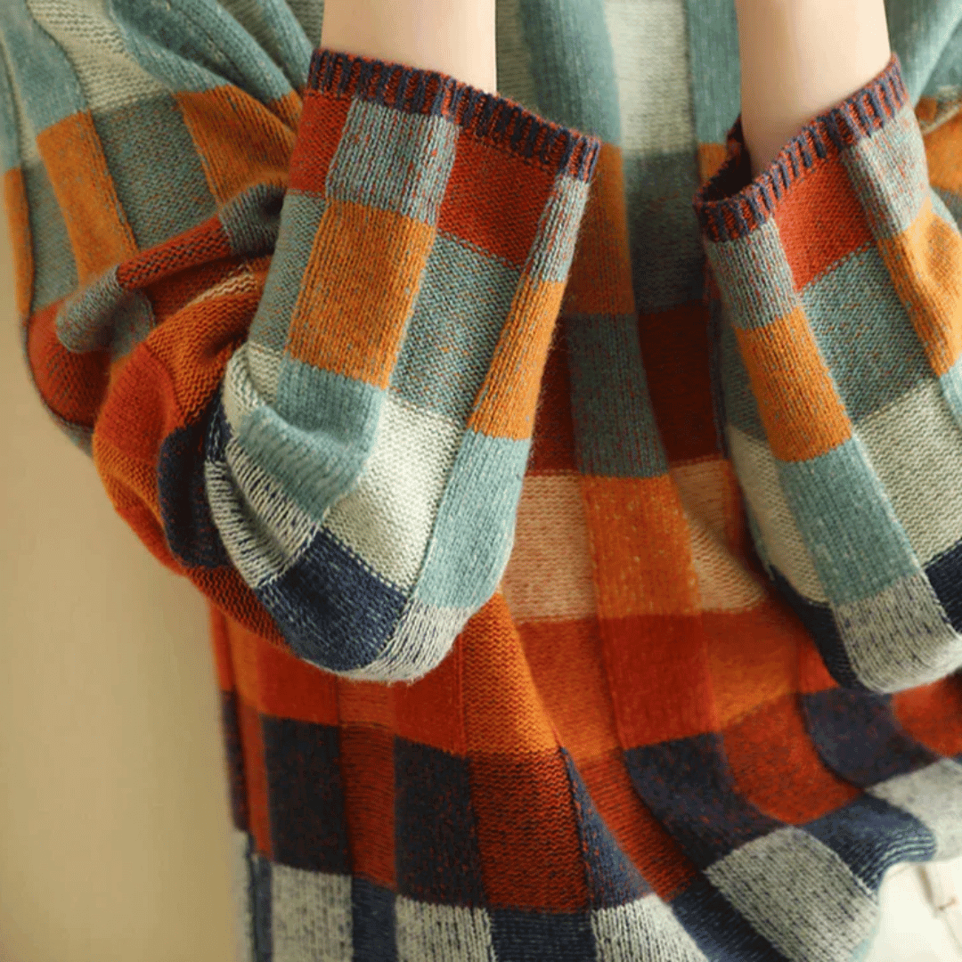 Soft Multicolor Crew Neck Cashmere Sweater