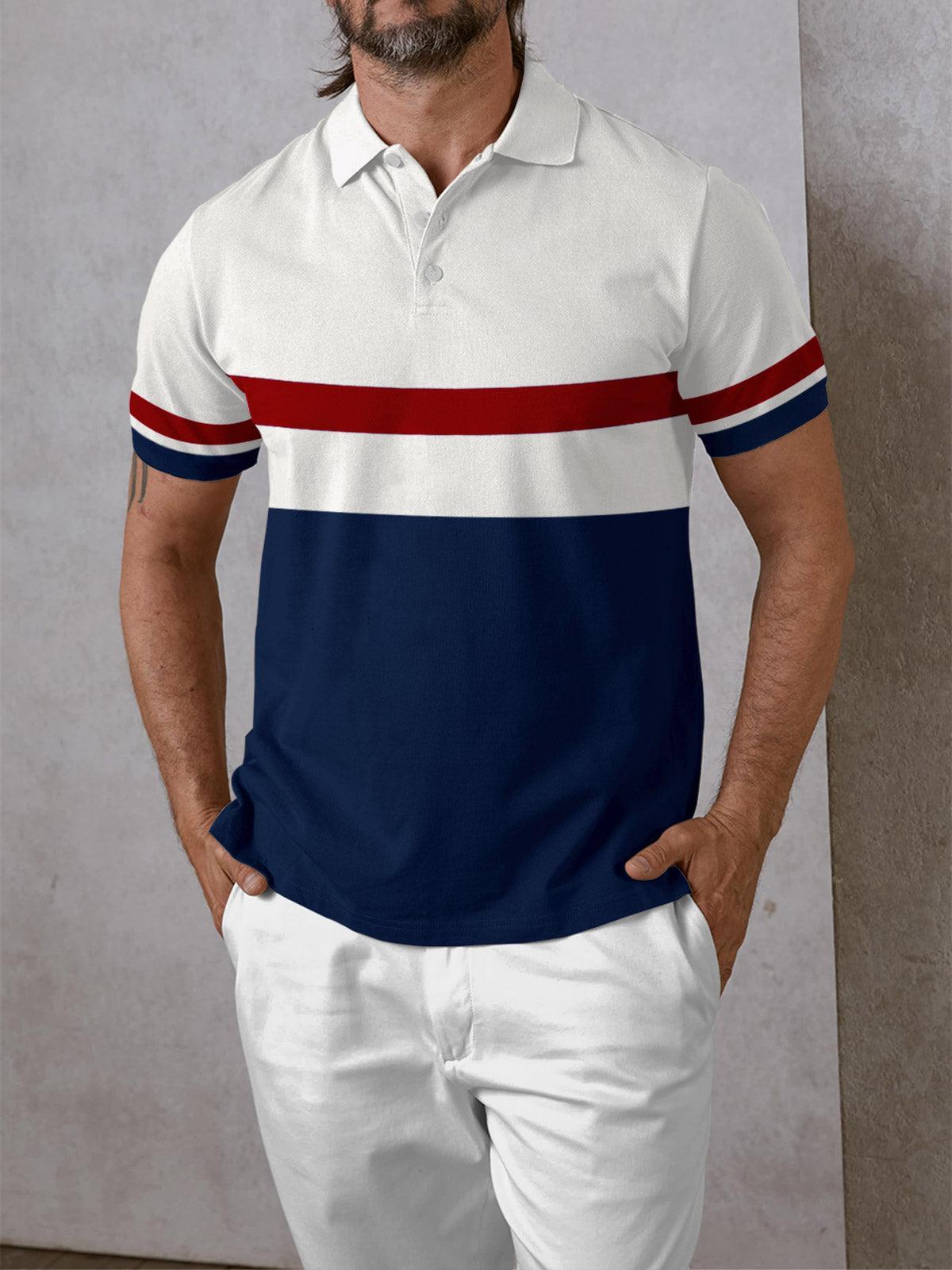 Cool Navy Mens Polo Shirt UV Protection