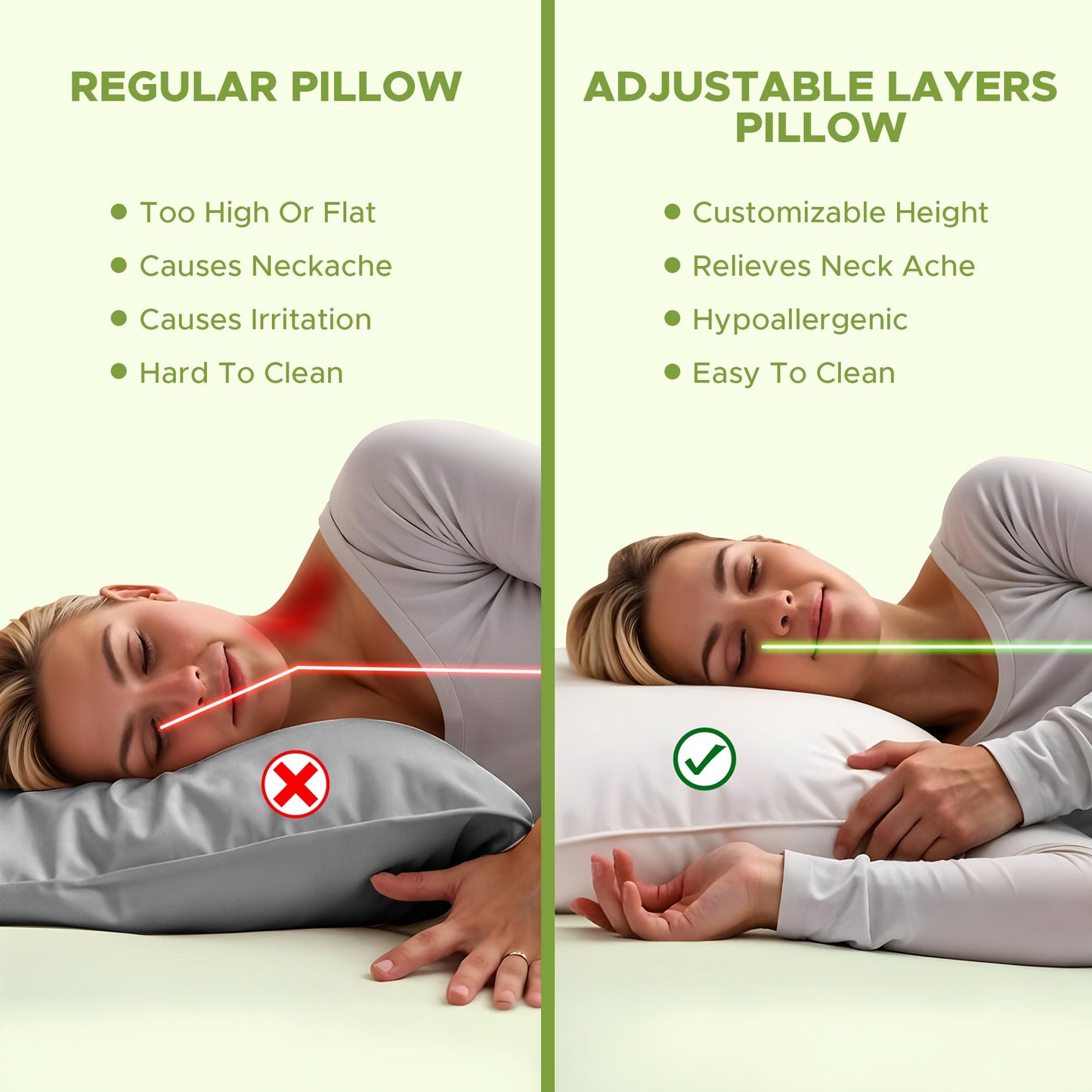 Comfortable Layered Support Pillow
