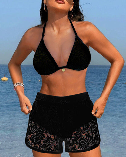 Beautiful Lace Swimwear Bikini Set