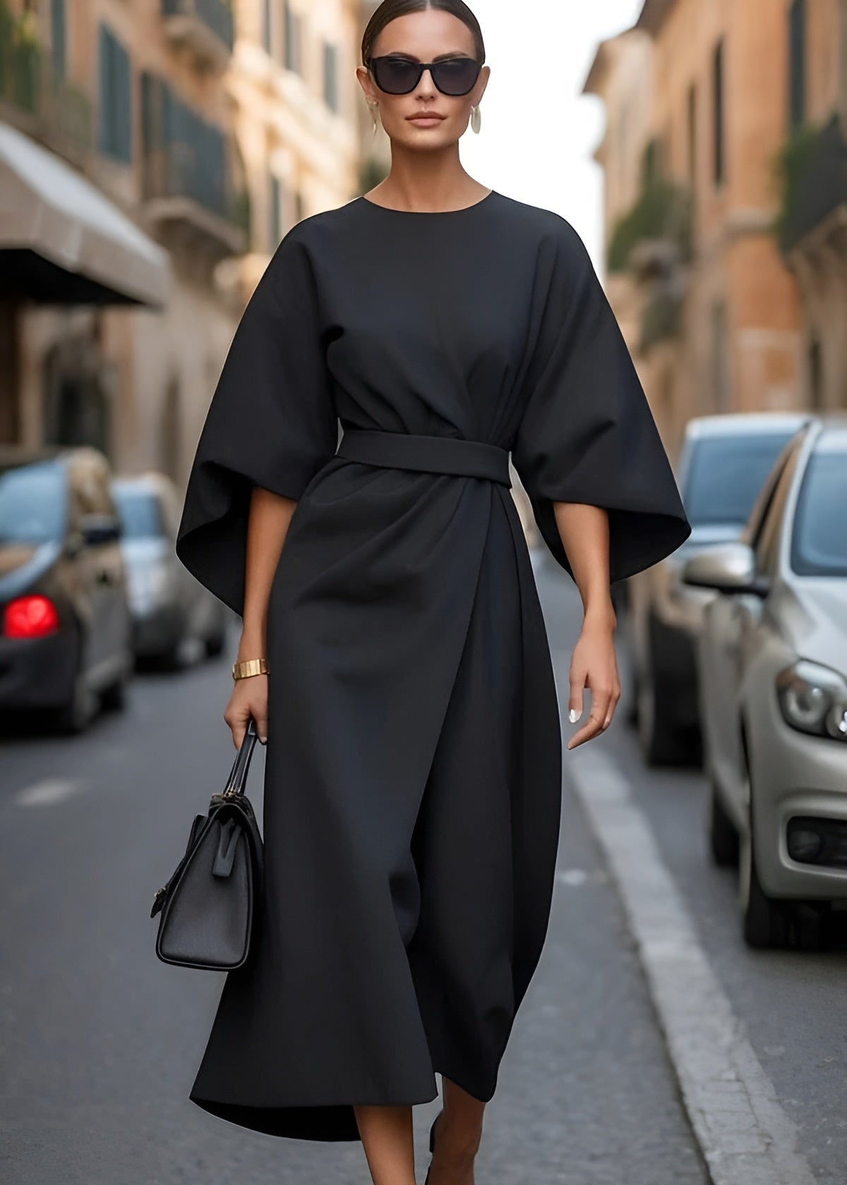 Elegant Long Sleeve Maxi Dress for Ladies - Luxivelle