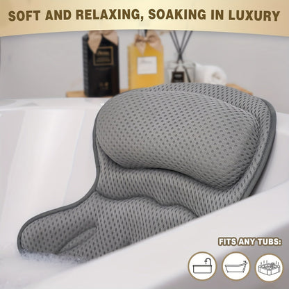 Soft Comfort Bath Pillow with Neck and Back Support