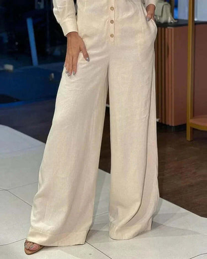 Chic Strapless Flowy Jumpsuit