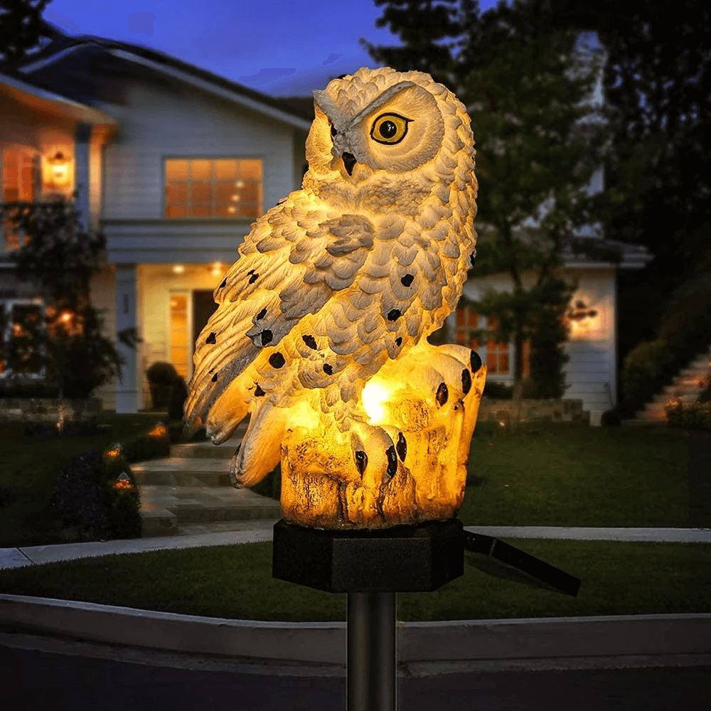 Outdoor Owl Solar Powered Lanterns (2-Pack)