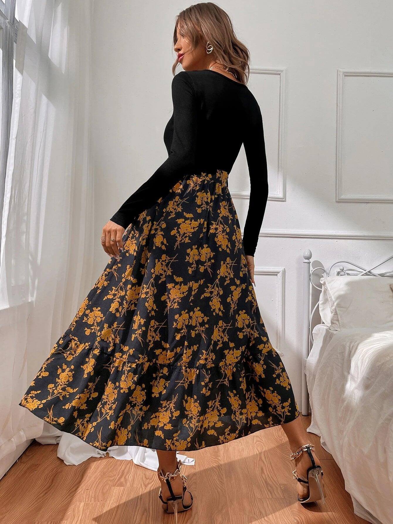 Pretty Fit Flare Long Sleeve Dress