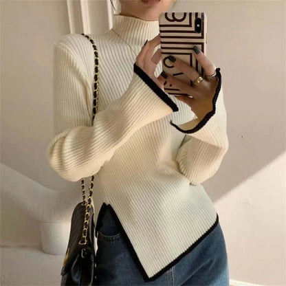 Feminine Fit Relaxed Turtleneck Jumper Sweater