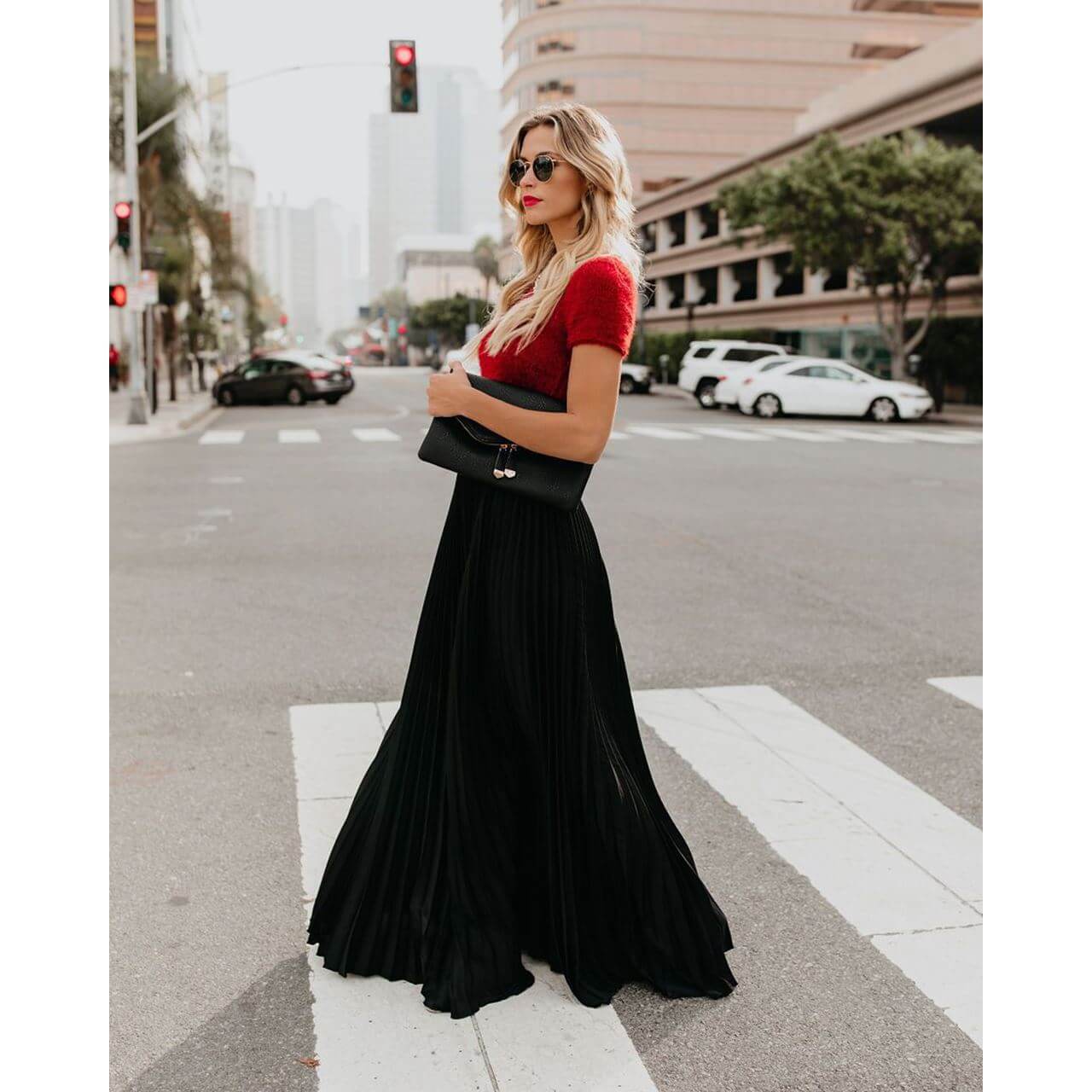 Flowy High Waisted Long Skirt