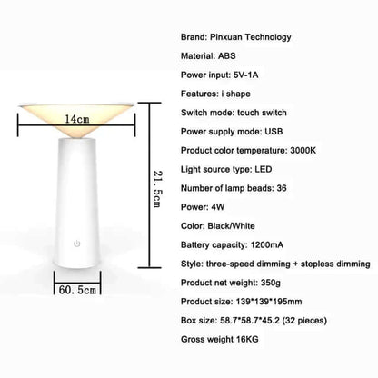 Rechargeable Portable Desk Light with Control