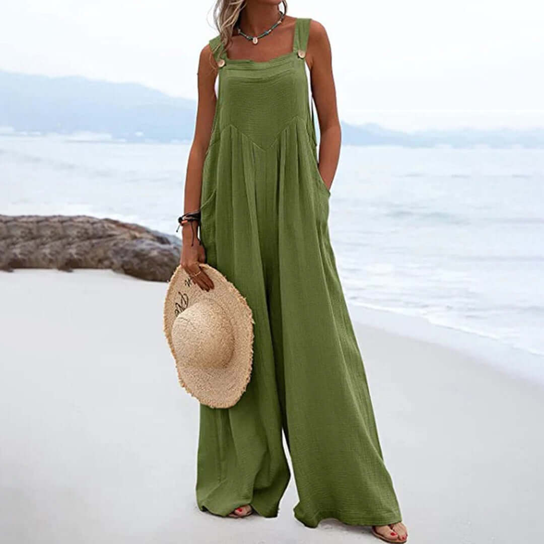 Summer Strapless Flowy Jumpsuit